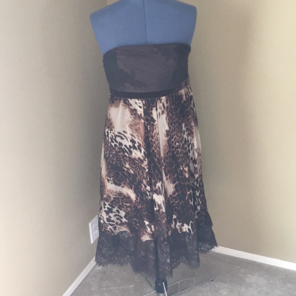 Leopard Prom Dress with Lace Size 8
